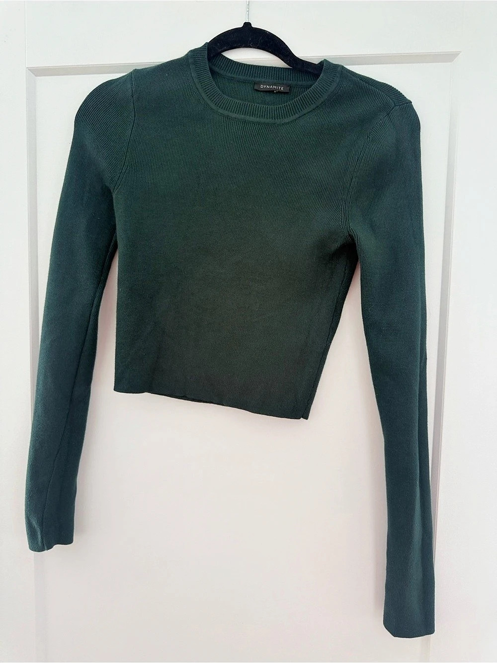 Dynamite Women's Emerald Green Crew Neck Sweater- Small